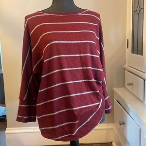 Market & Spruce | Maroon Striped Sweater